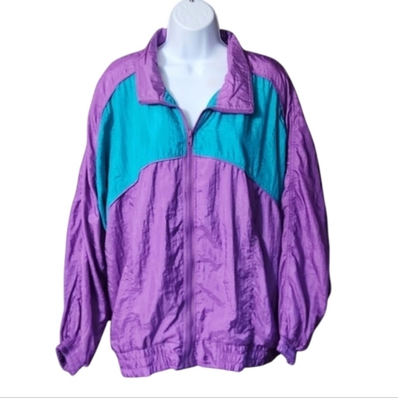 Haband Purple and Teal Bomber Jacket Windbreaker Tracksuit - Picture 2 of 7
